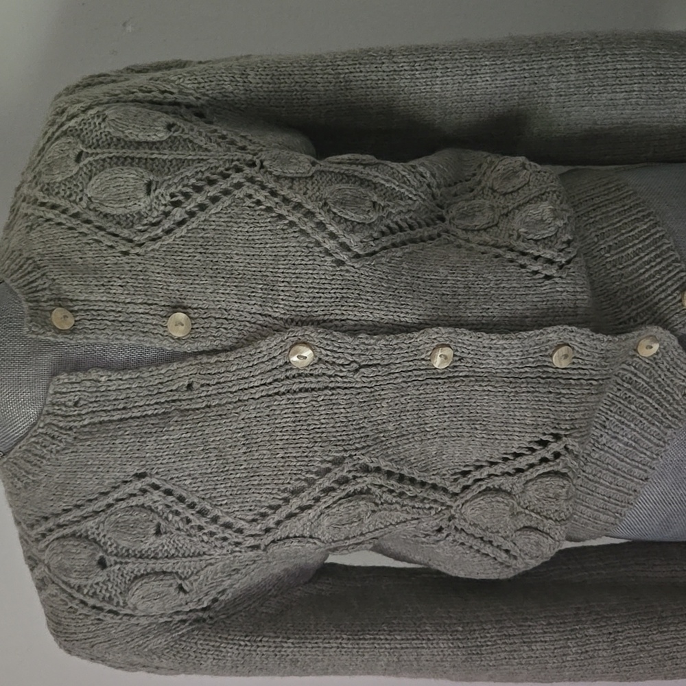 VINTAGE SOUTH WOOL Hand Knitted Cardigan Sweater - Sz S